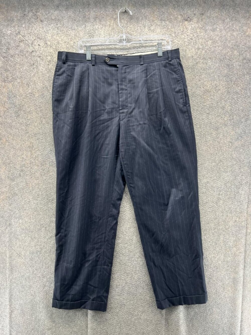 Lauren Ralph Lauren Dress Pants Mens 36 Black Pinstripe Total Comfort Classic